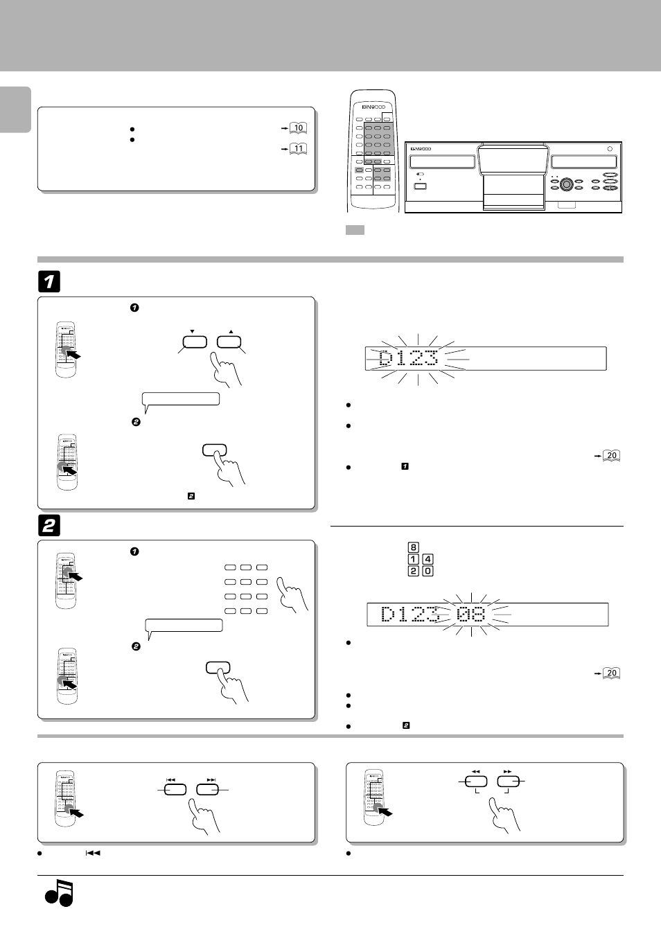 Playback from desired track, Skipping tracks, Searching | Select the disc, Select the track number, Preparation | Kenwood DPF-J9010 User Manual | Page 14 / 32