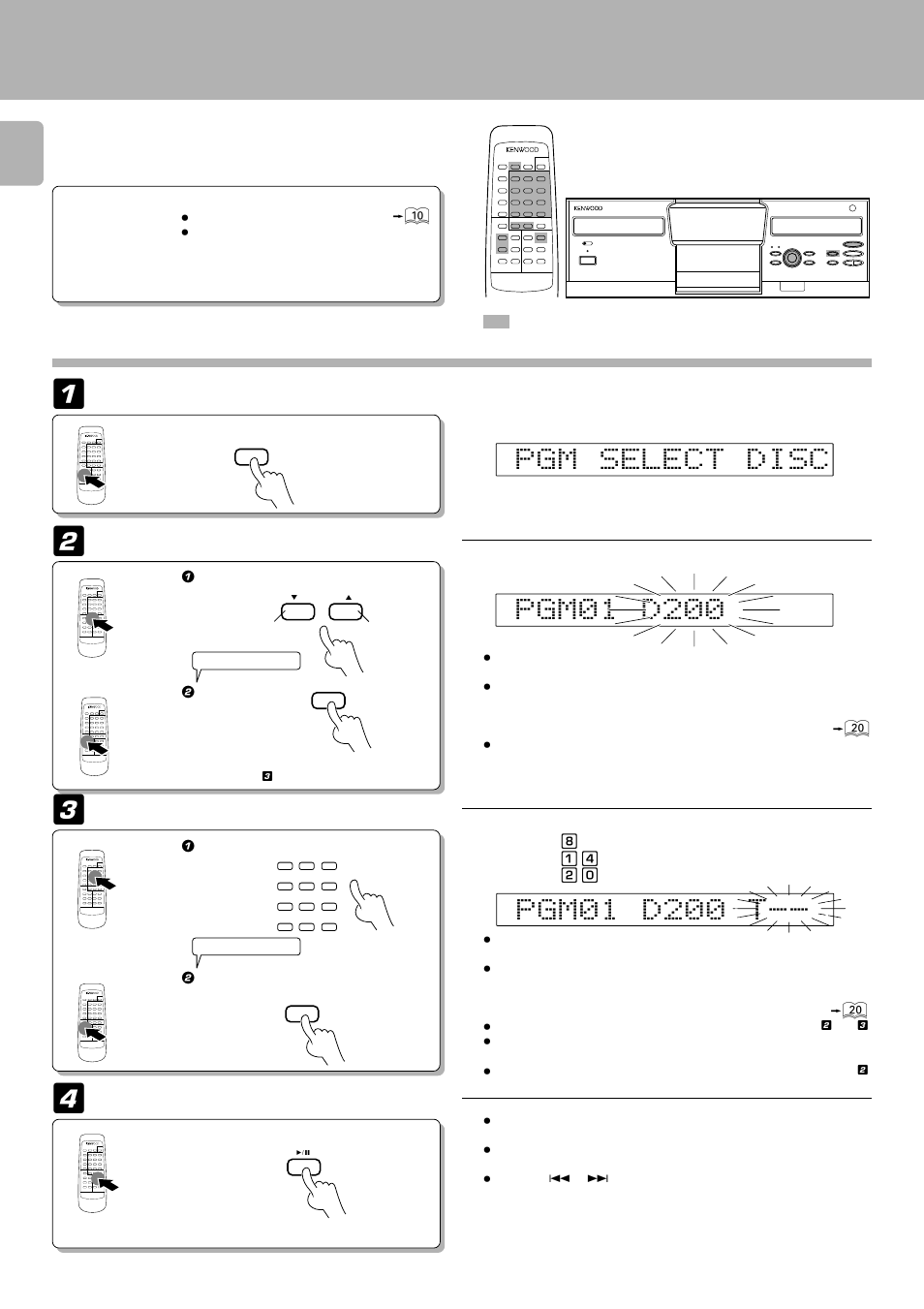 Programming tracks in desired order, Pgm mode) (mechanism-a only) | Kenwood DPF-J9010 User Manual | Page 16 / 32