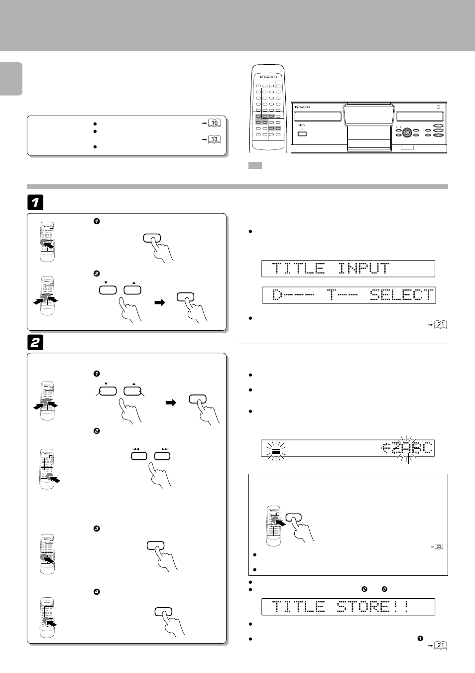 Registration of title name, Assigning title names, Ca z b | Kenwood DPF-J9010 User Manual | Page 20 / 32