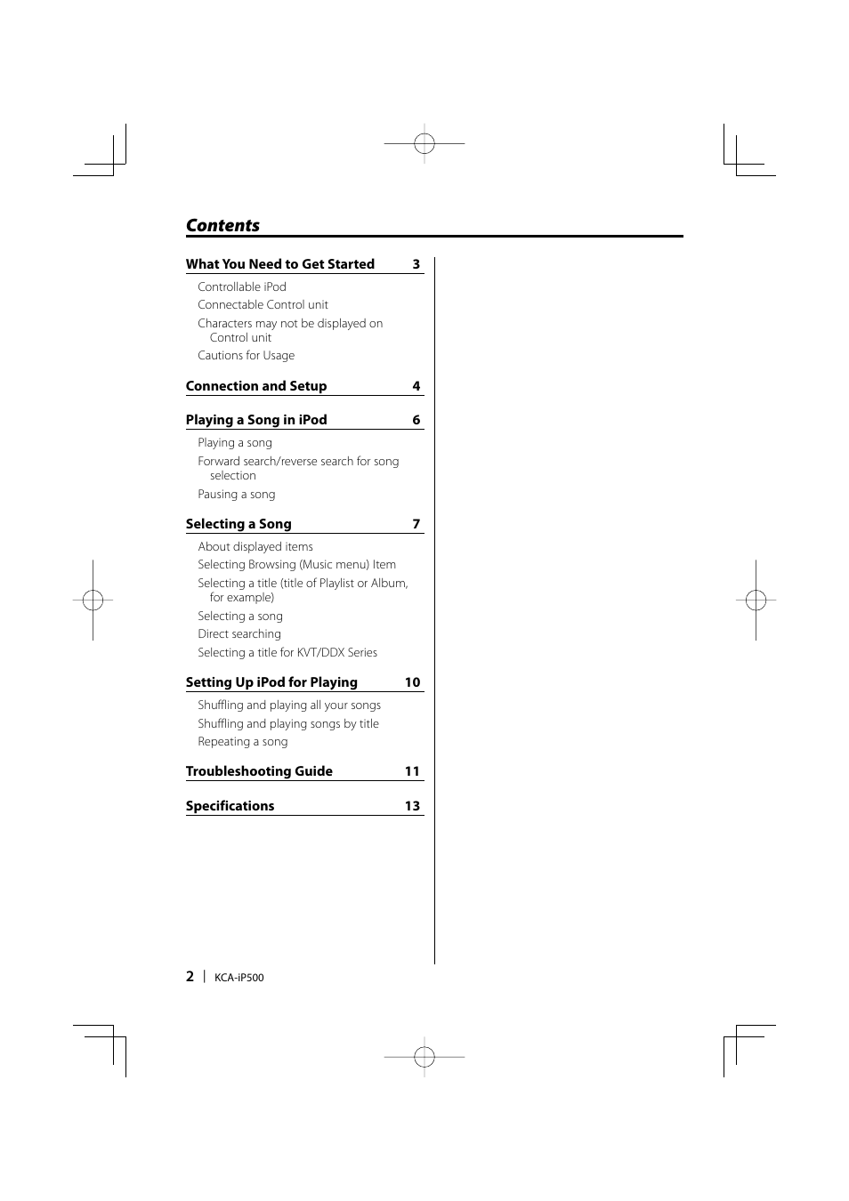 Kenwood KCA-iP500 User Manual | Page 2 / 84