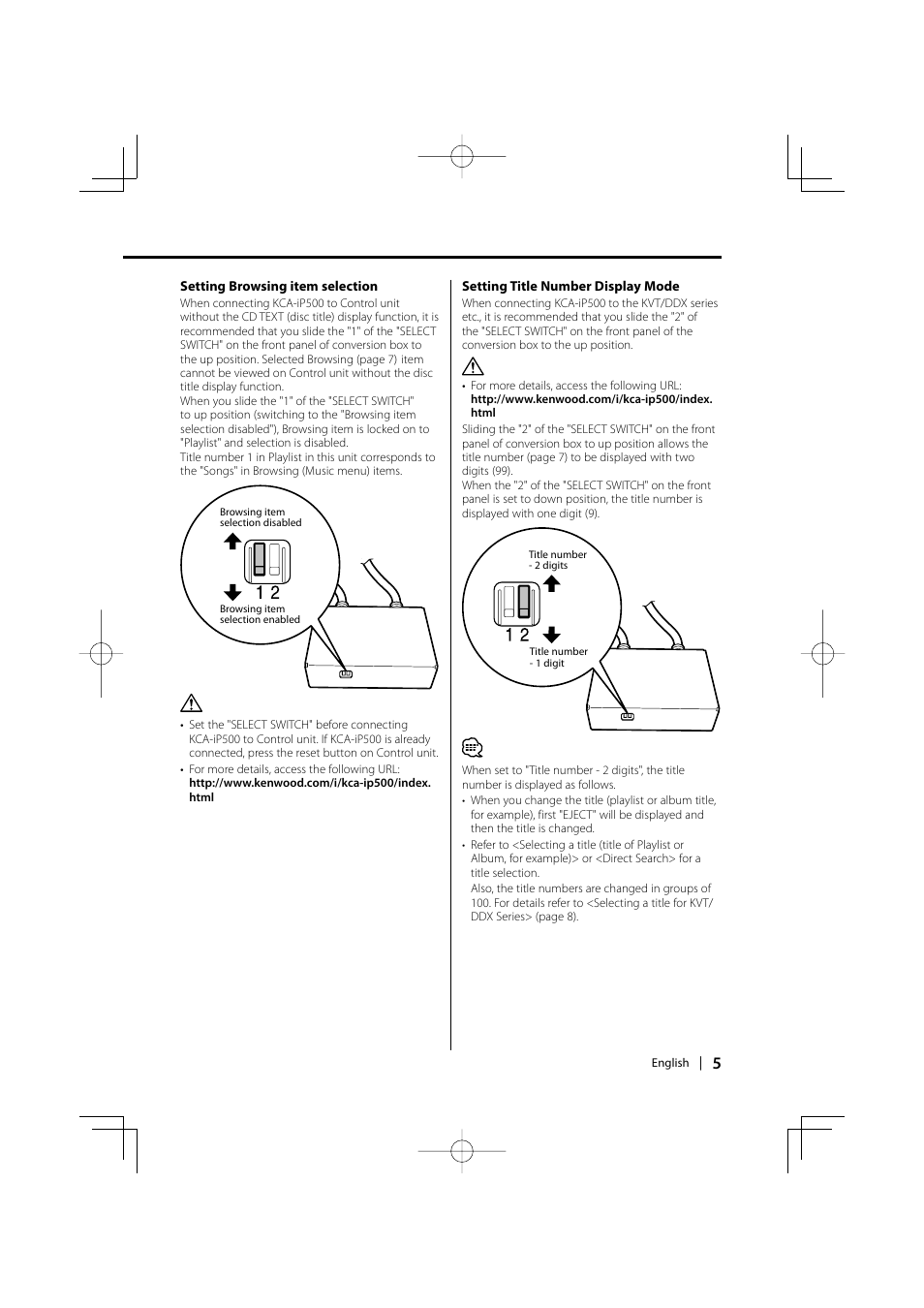 Kenwood KCA-iP500 User Manual | Page 5 / 84