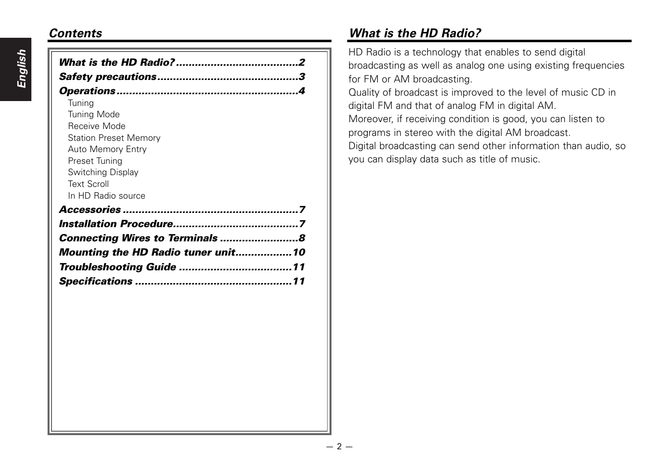 Kenwood KTC-HR100 User Manual | Page 2 / 32