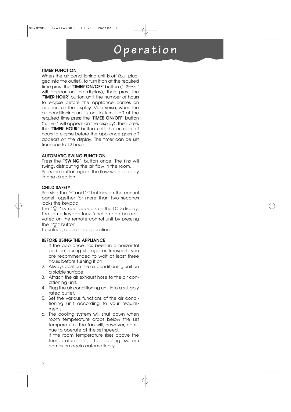 Kenwood KW85 User Manual | Page 21 / 40