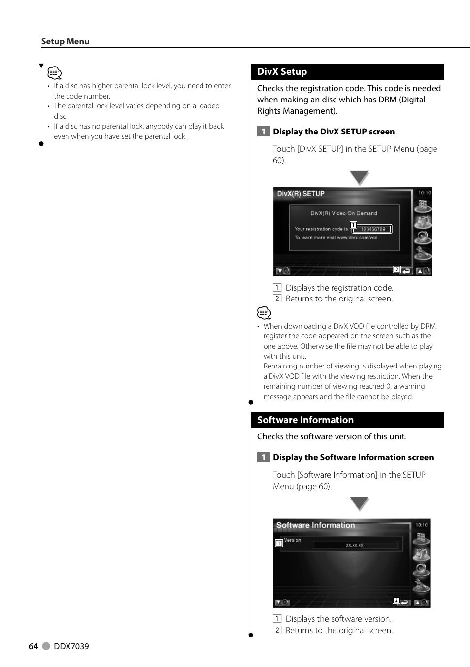 Kenwood DDX7039M User Manual | Page 64 / 96