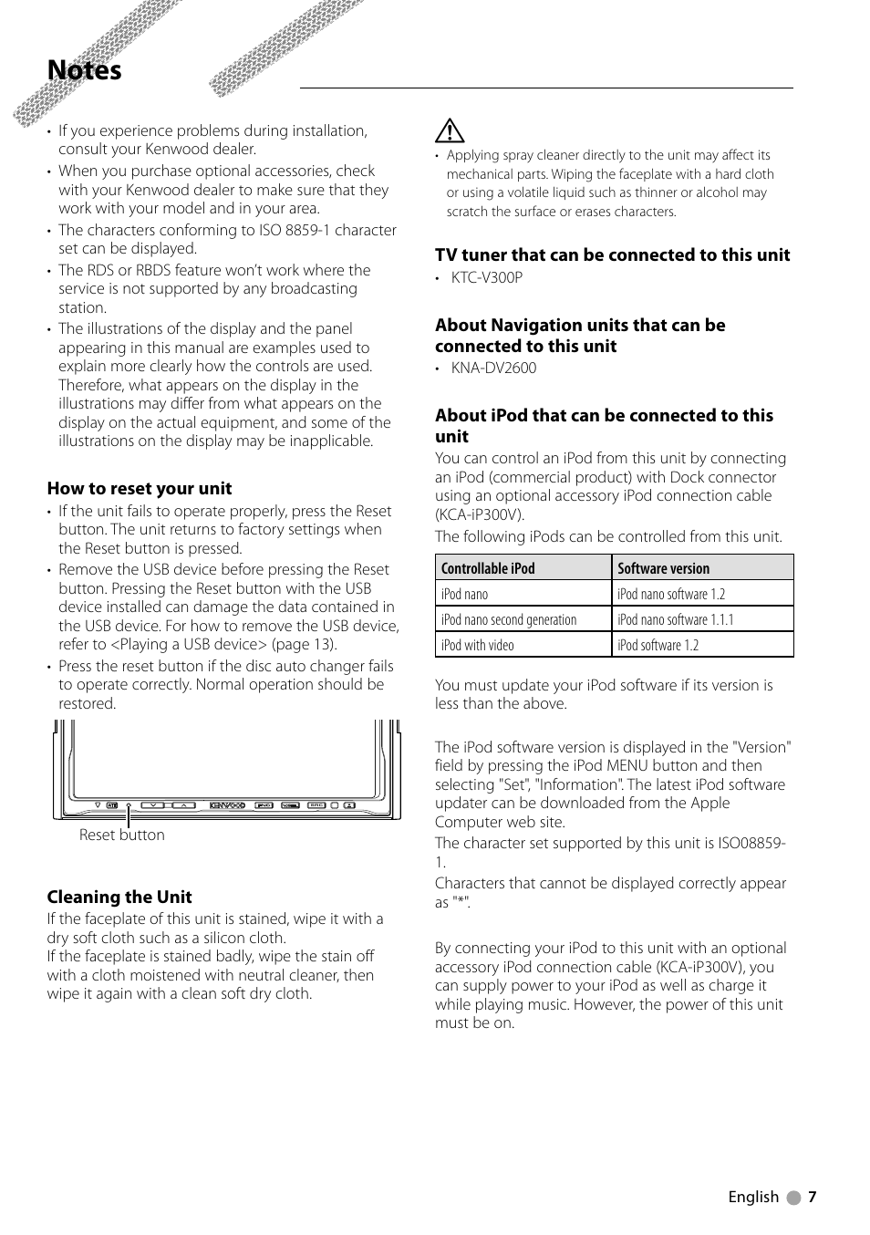 Kenwood DDX7039M User Manual | Page 7 / 96