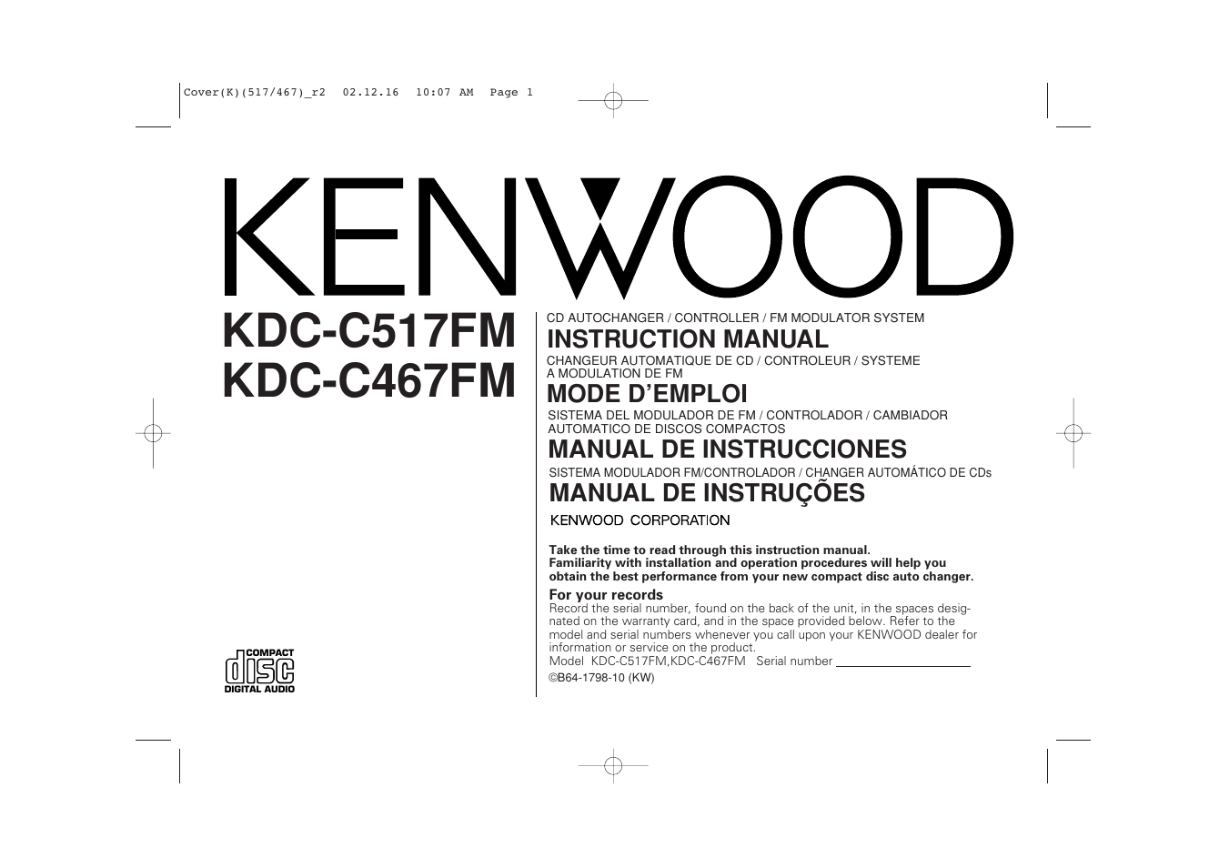 Kenwood 467FM User Manual | 21 pages