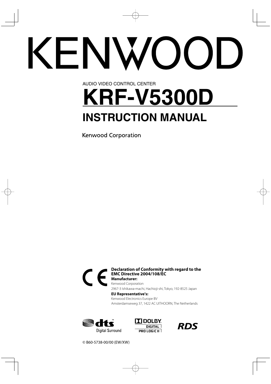 Kenwood KRF-V5300D User Manual | 40 pages