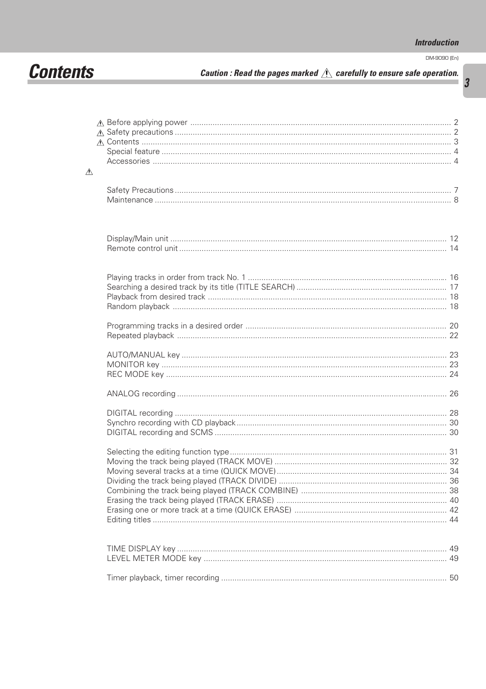 Kenwood DM-9090 User Manual | Page 3 / 56