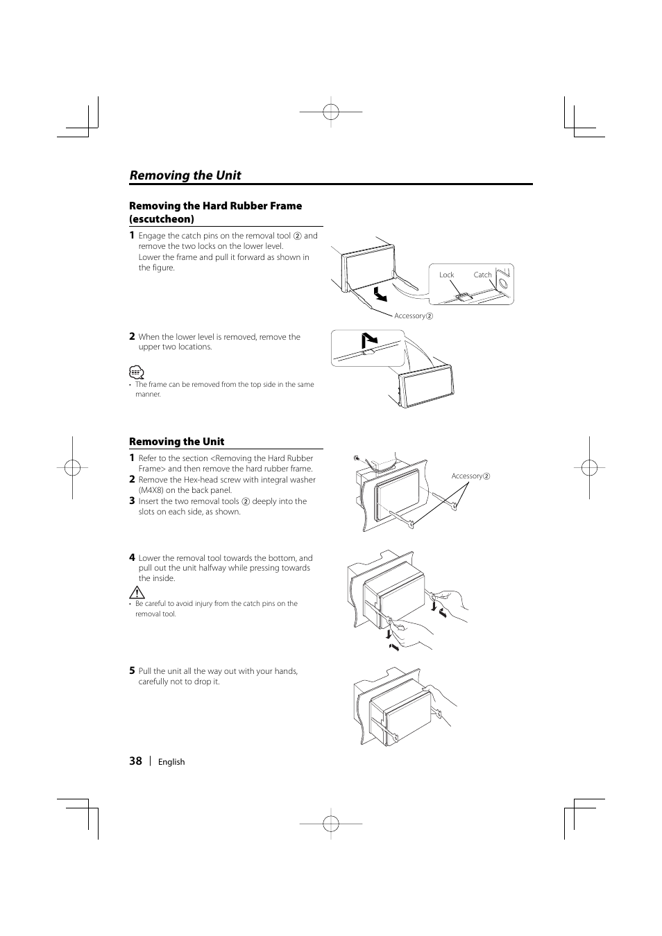 Removing the unit | Kenwood DUAL DIN SIZED DPX502U User Manual | Page 38 / 44