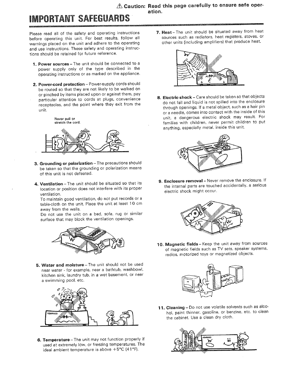 Important safeguards | Kenwood DP-M5520 User Manual | Page 4 / 20