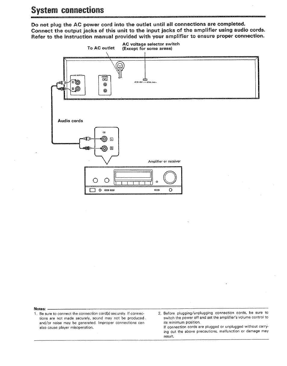 System connections | Kenwood DP-M5520 User Manual | Page 8 / 20