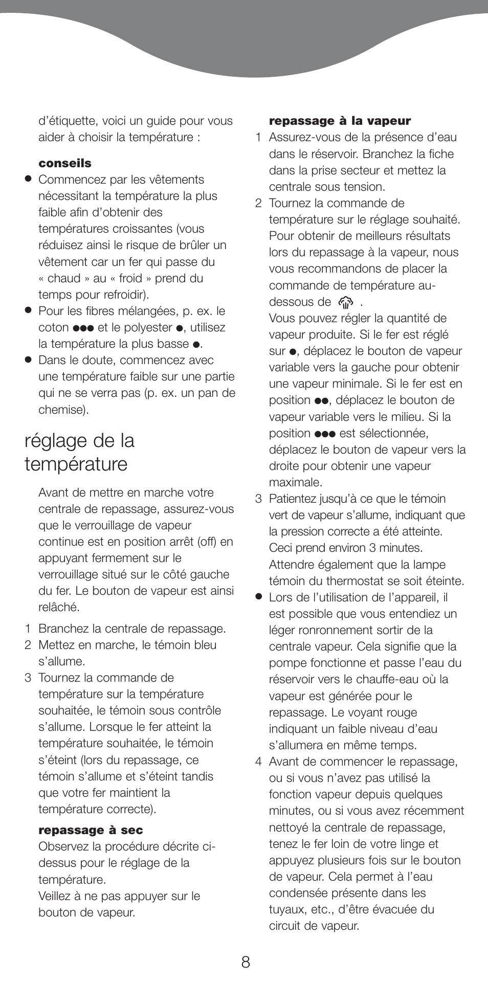 Réglage de la température | Kenwood IC550 series User Manual | Page 11 / 28