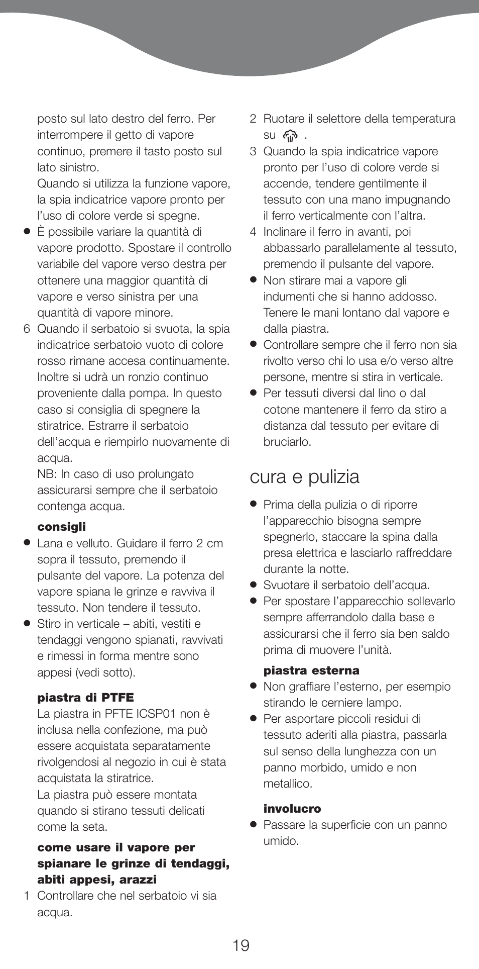 Cura e pulizia | Kenwood IC550 series User Manual | Page 22 / 28