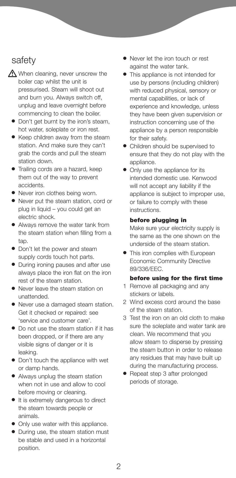 Safety | Kenwood IC550 series User Manual | Page 5 / 28