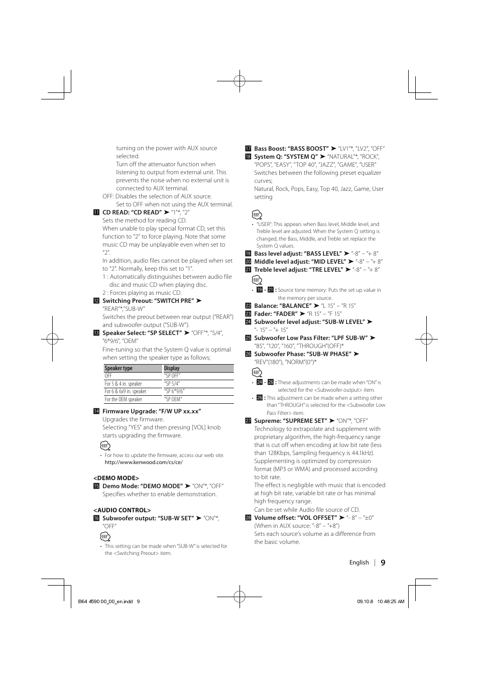 Kenwood KDC-MP245 User Manual | Page 9 / 56