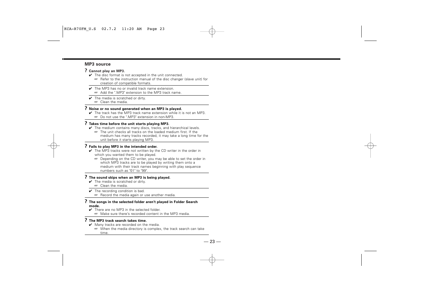 Kenwood FM MODULATOR SYSTEM KCA-R70FM User Manual | Page 23 / 27