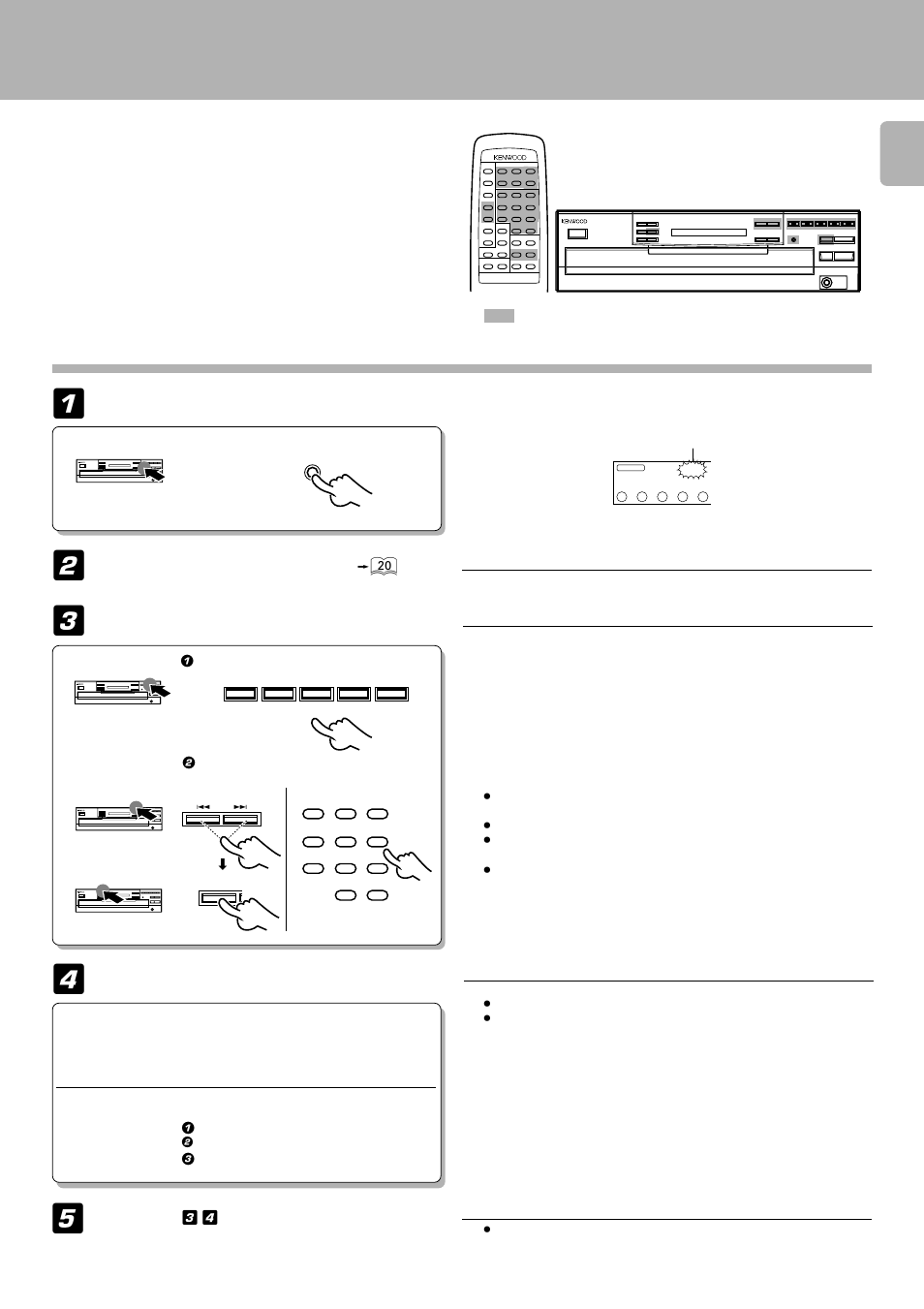 Multi edit (except for cd-206/dpf-r6010), Multi edit, Editing | Press so that the "multi edit " indicator light, Enter the recording time of the tape. ), Select the desired track, Start recording, Repeat step 3 , 4 above | Kenwood CD-206 User Manual | Page 21 / 28