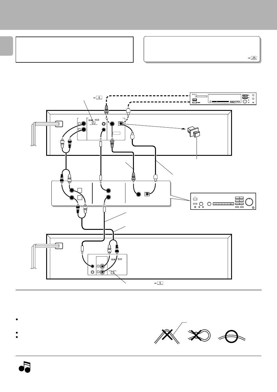 System connections, Caution, Malfunction of microcomputer | Kenwood CD-206 User Manual | Page 4 / 28