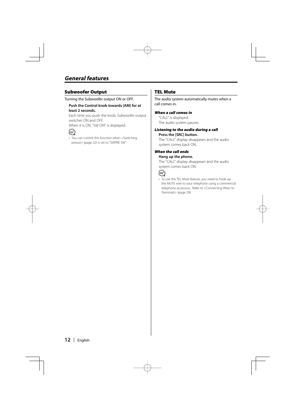 General features | Kenwood DPX301 User Manual | Page 12 / 36