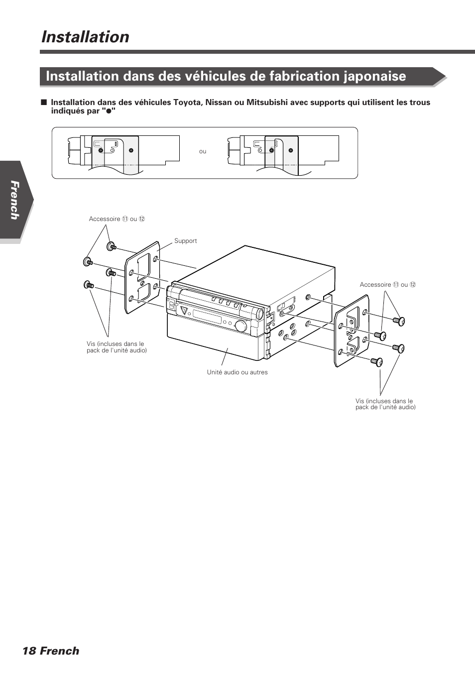 Installation, 18 french french | Kenwood KVT-745DVD User Manual | Page 18 / 40