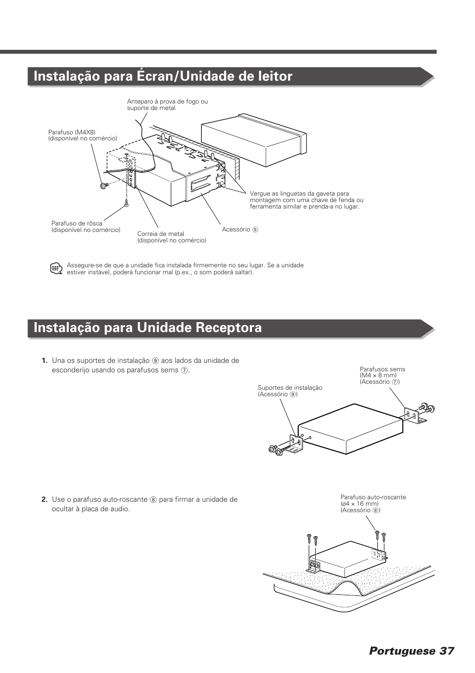 Portuguese 37 | Kenwood KVT-745DVD User Manual | Page 37 / 40