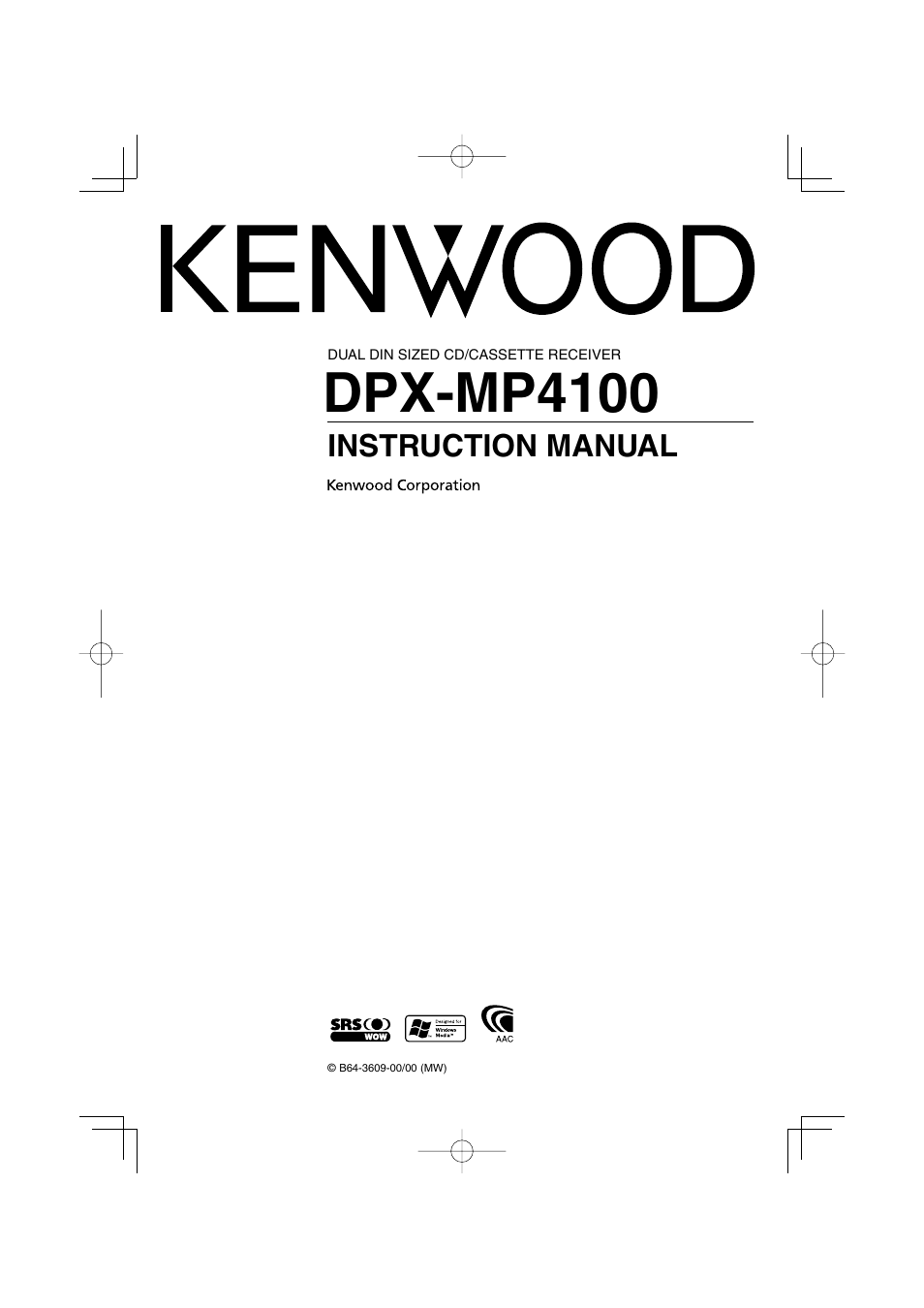 Kenwood DPX-MP4100 User Manual | 32 pages