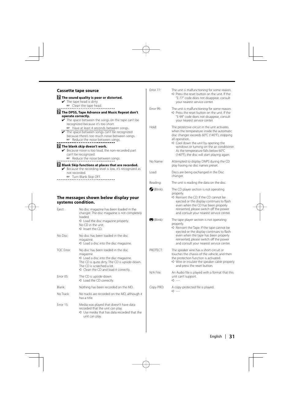 Kenwood DPX-MP4100 User Manual | Page 31 / 32
