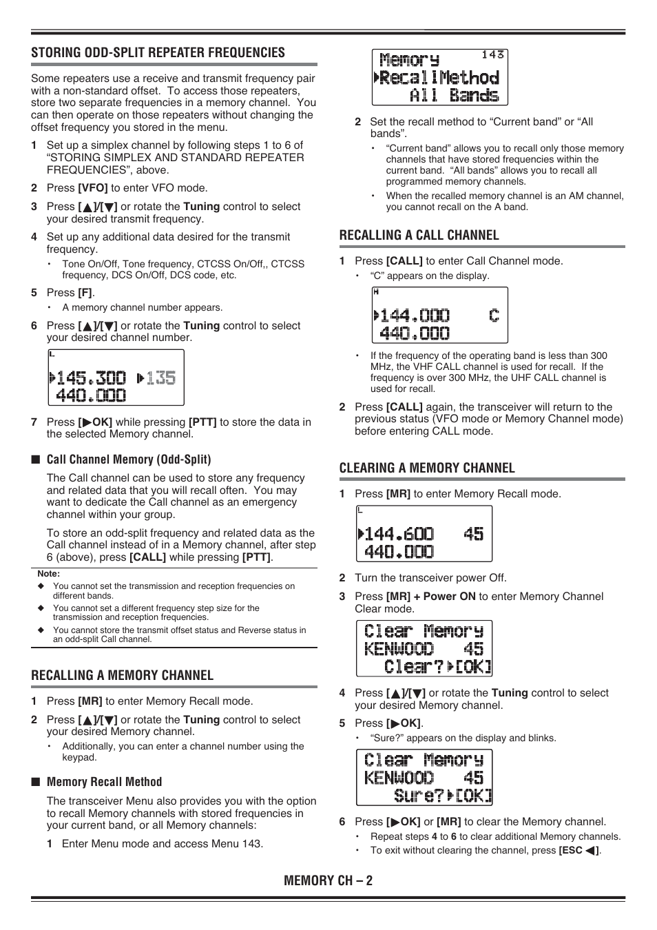 Recalling a call channel | Kenwood TH-D72E User Manual | Page 11 / 75