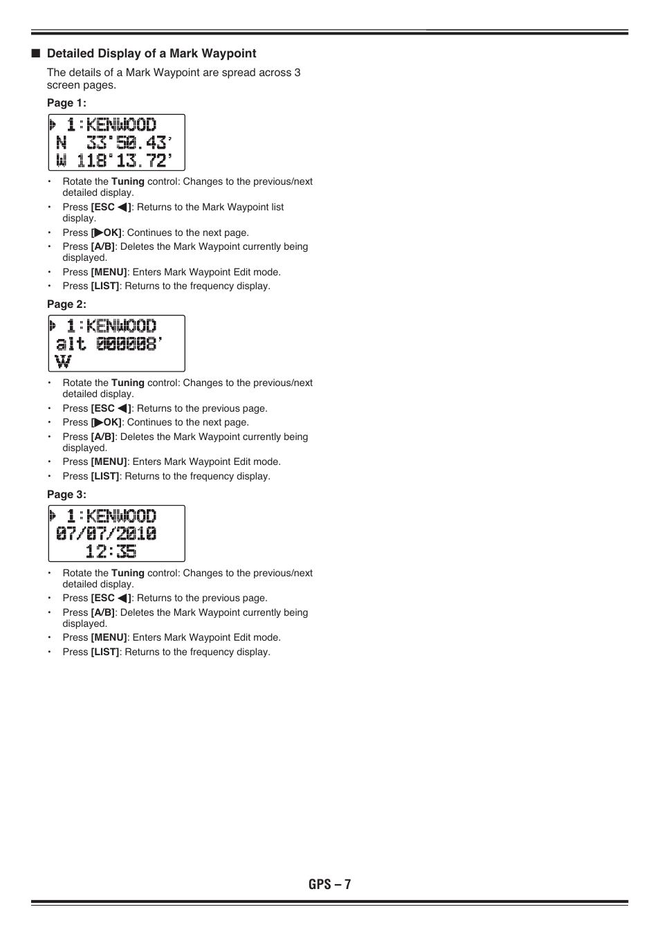 Gps – 7 | Kenwood TH-D72E User Manual | Page 37 / 75