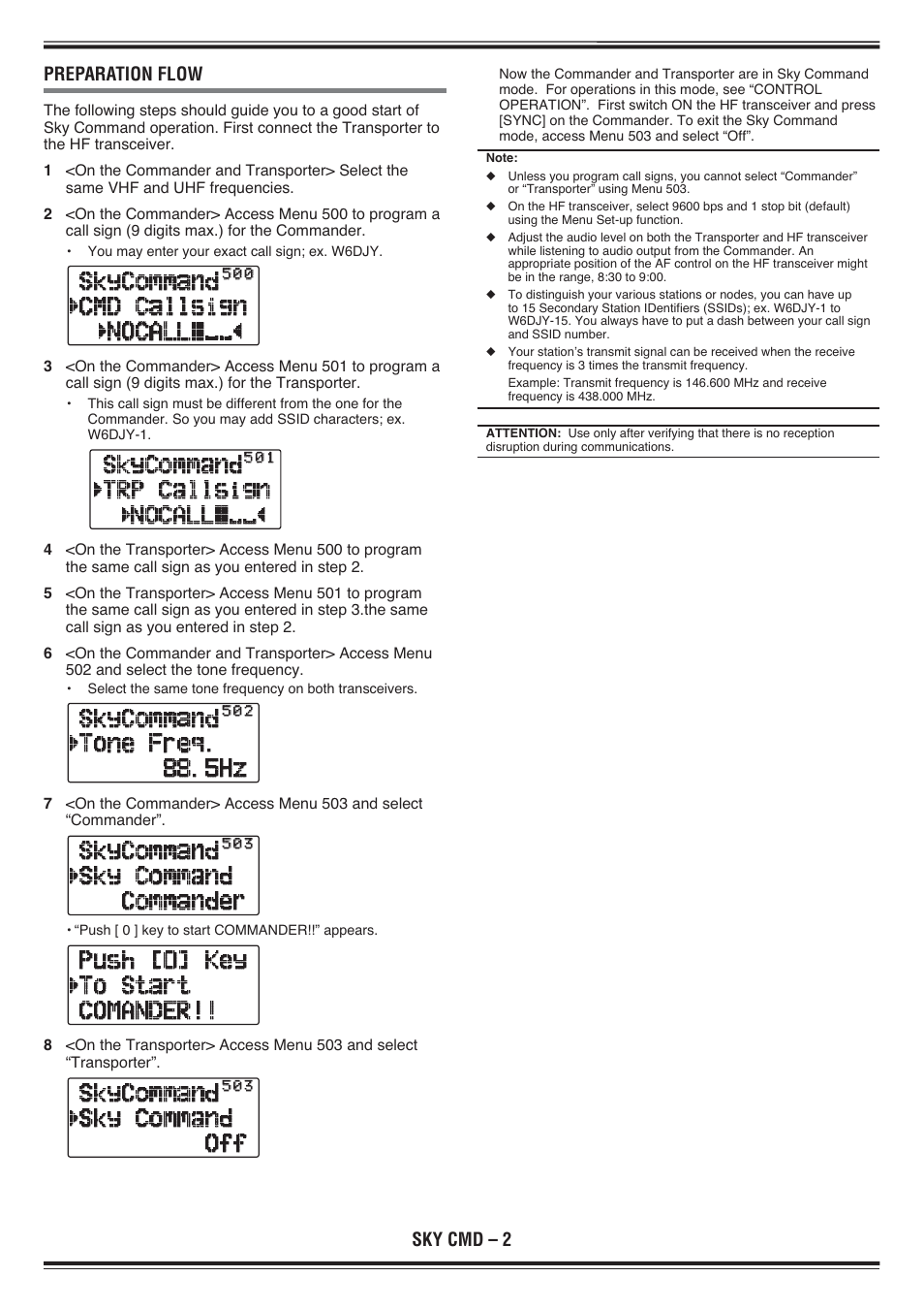 Sky cmd – 2 preparation flow | Kenwood TH-D72E User Manual | Page 72 / 75