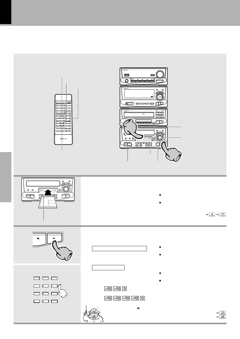 Playback of mini disc, Load a mini disc. 2. start playback, Let's put out some sound | Random repeat, Pty o.t.t rds disp | Kenwood XD-9581MD User Manual | Page 22 / 84