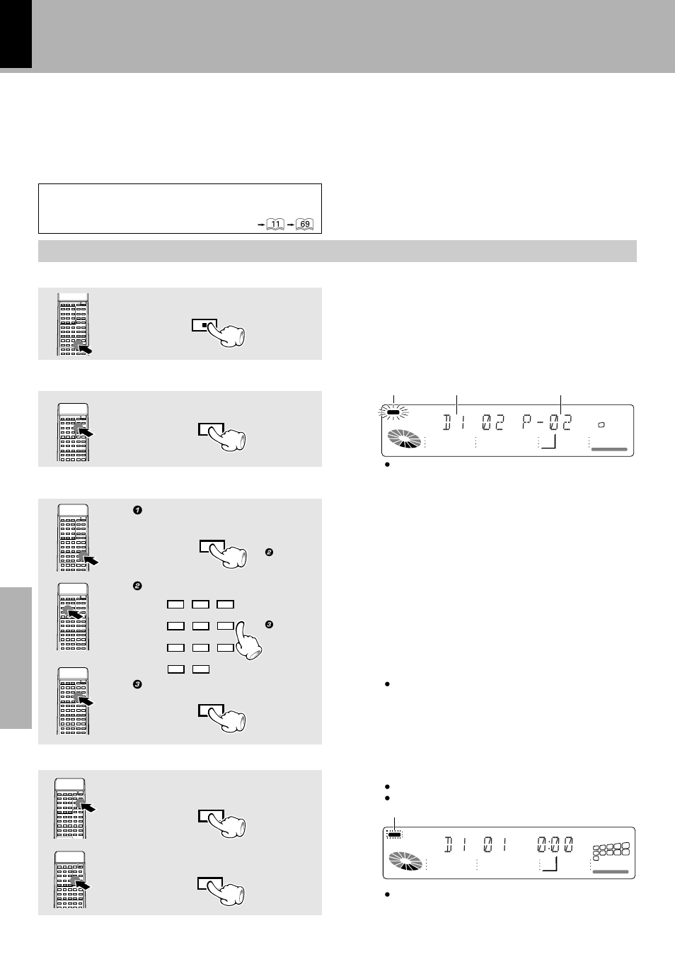 D 1 ) 2 p - ) 2, D 1 ) 1 ) ) : ), Playback of cd | 1 select the disc. 2 select the track, 3 confirm the selection | Kenwood XD-9581MD User Manual | Page 32 / 84