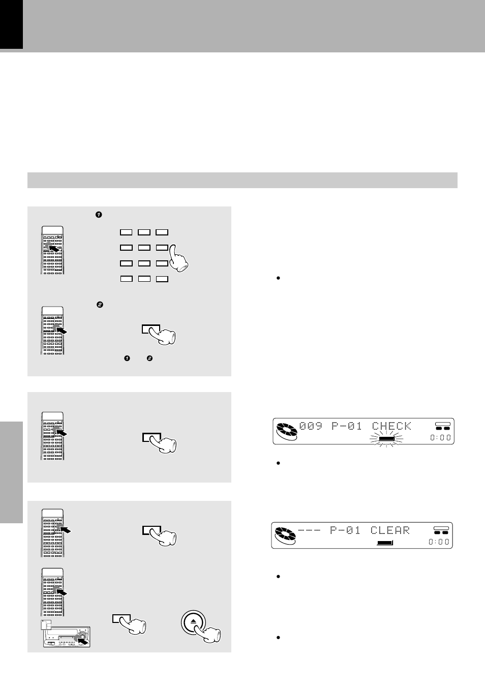 Checking the order of tracks, Playback of md, Clearing tracks from the end | Clearing all tracks, 2 confirm the selection, 1 select the track | Kenwood XD-9581MD User Manual | Page 36 / 84