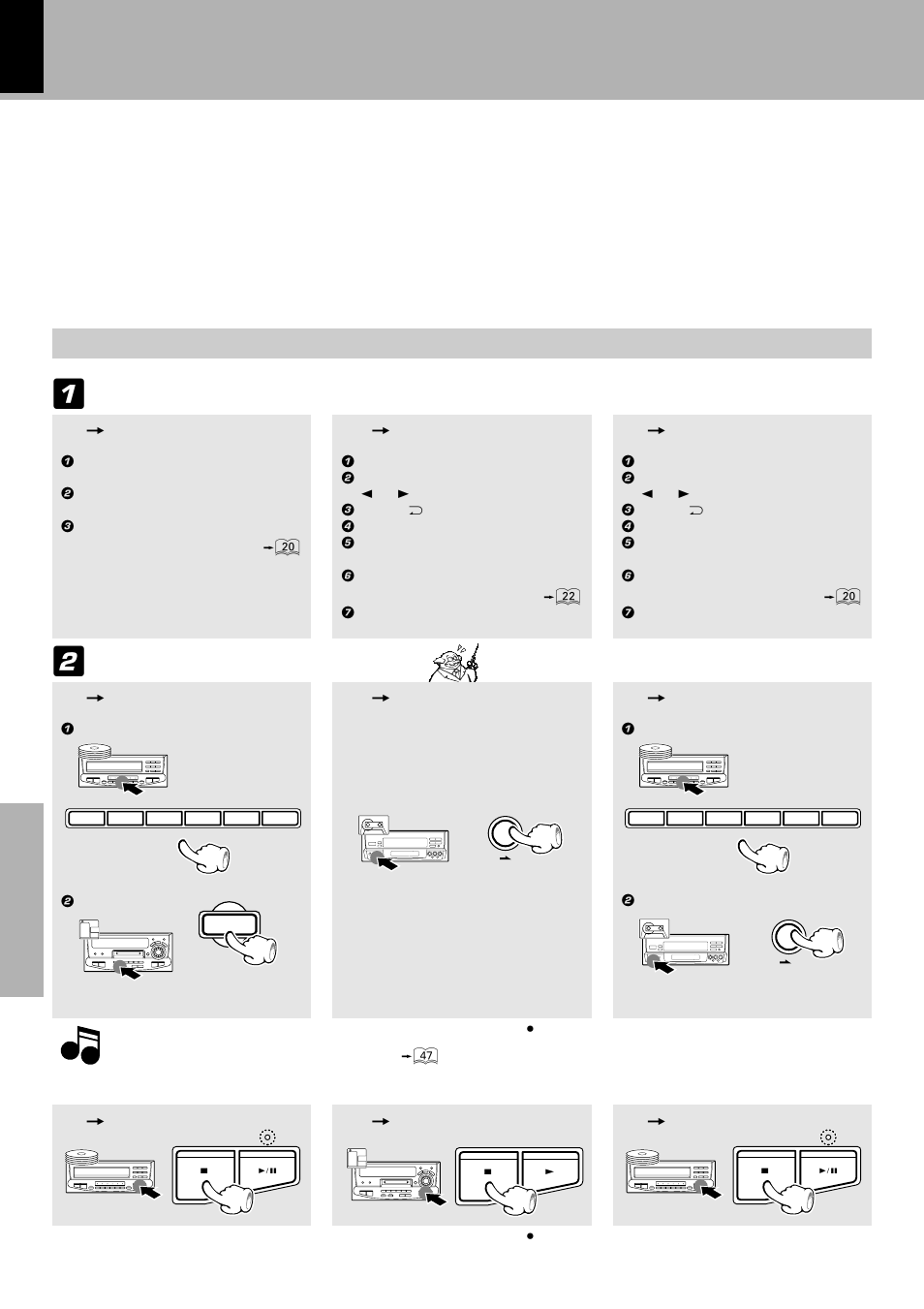 One-touch recording of one cd, md, One-touch edit recording of all tracks), Make the preparations for recording | Md = tape, Cd = md, Start recording. md = tape cd = md, Md = tape cd = md, Cd = tape | Kenwood XD-9581MD User Manual | Page 46 / 84