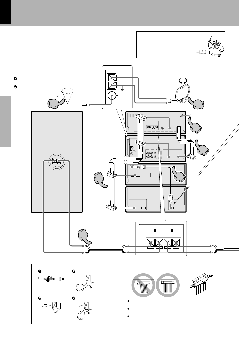 System connection, Connection of the system accessories, Malfunction of microcomputer | Fm indoor antenna, Am loop antenna | Kenwood XD-9581MD User Manual | Page 6 / 84