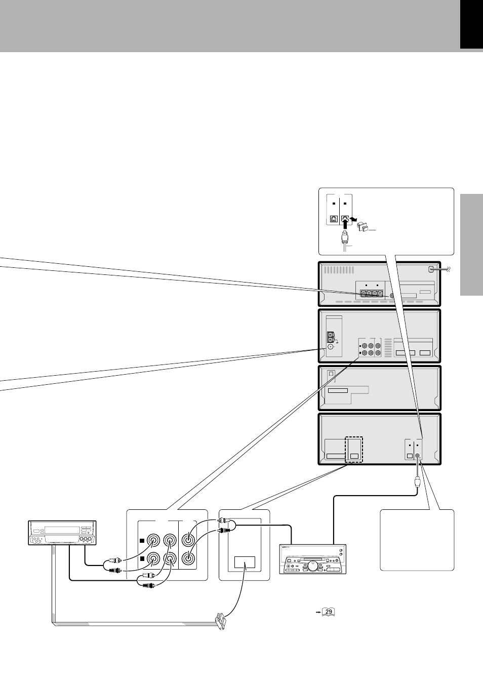 Md recorder, Cassette deck (x-h9) (optional) audio cord, System control cable | Or dat, dbs tuner, etc, Before applying power system connection, Digital input terminal, Sampling frequencies | Kenwood XD-9581MD User Manual | Page 9 / 84