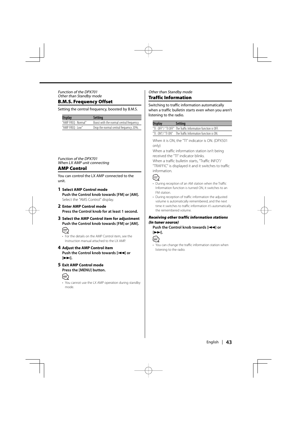 Kenwood DPX701 DPX501 User Manual | Page 43 / 64