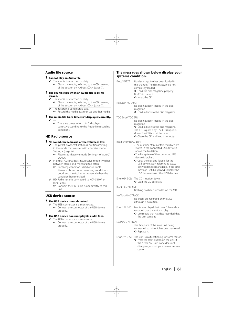 Kenwood DPX701 DPX501 User Manual | Page 61 / 64