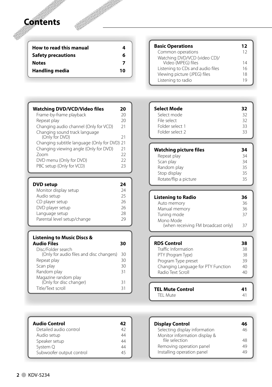 Kenwood KDV-5234 User Manual | Page 2 / 84