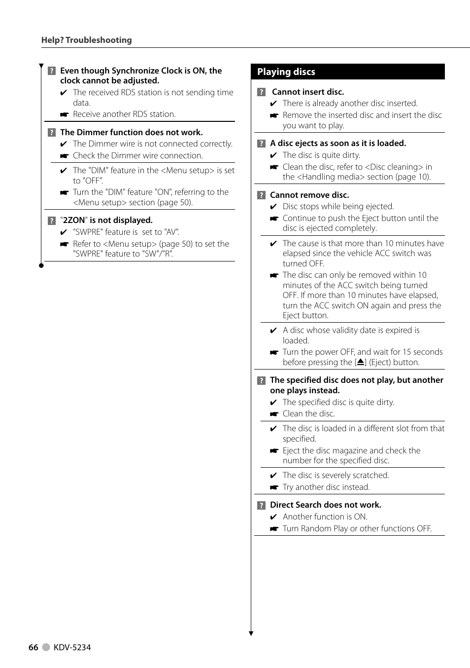 Kenwood KDV-5234 User Manual | Page 66 / 84