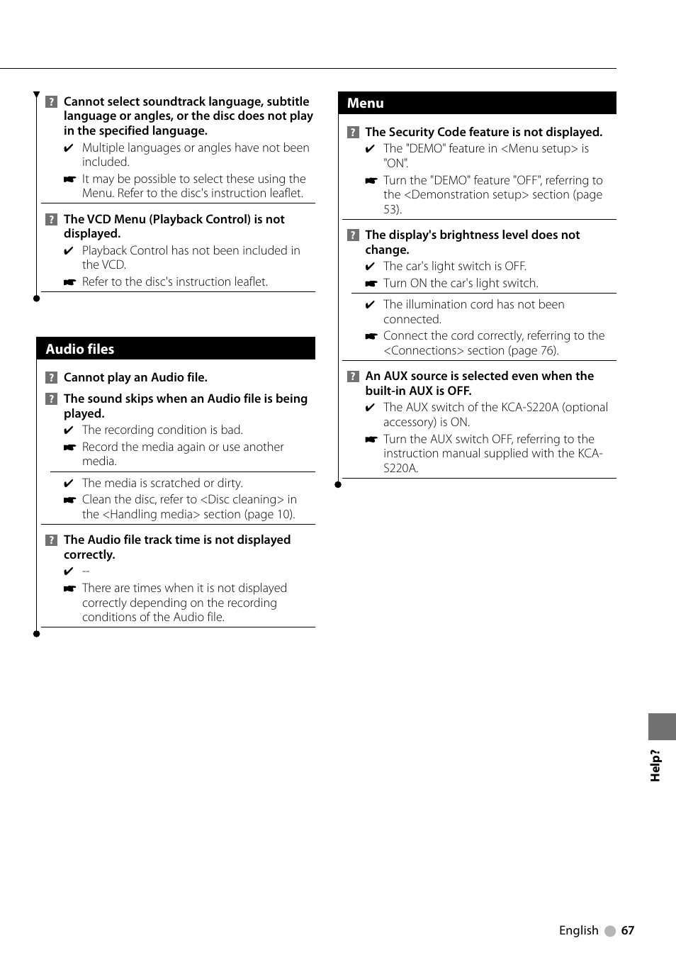 Kenwood KDV-5234 User Manual | Page 67 / 84