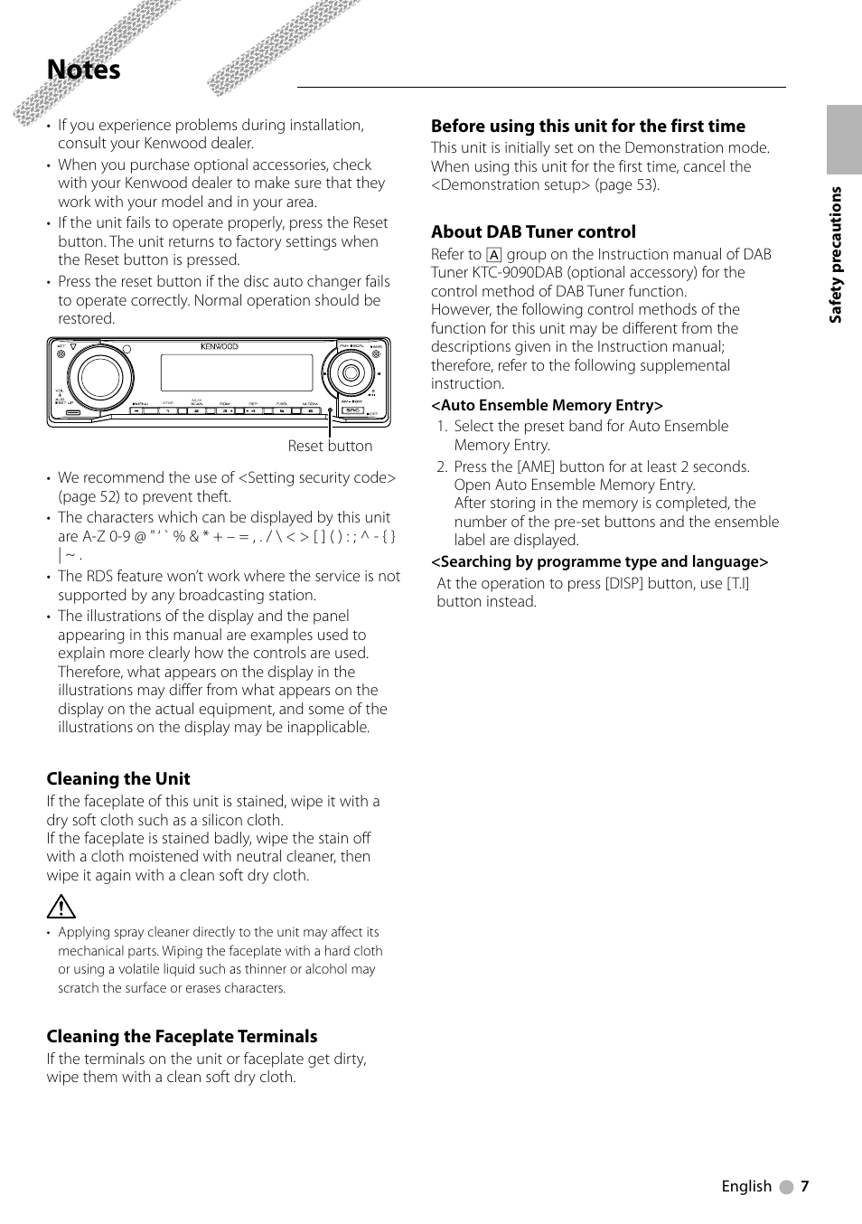 Kenwood KDV-5234 User Manual | Page 7 / 84