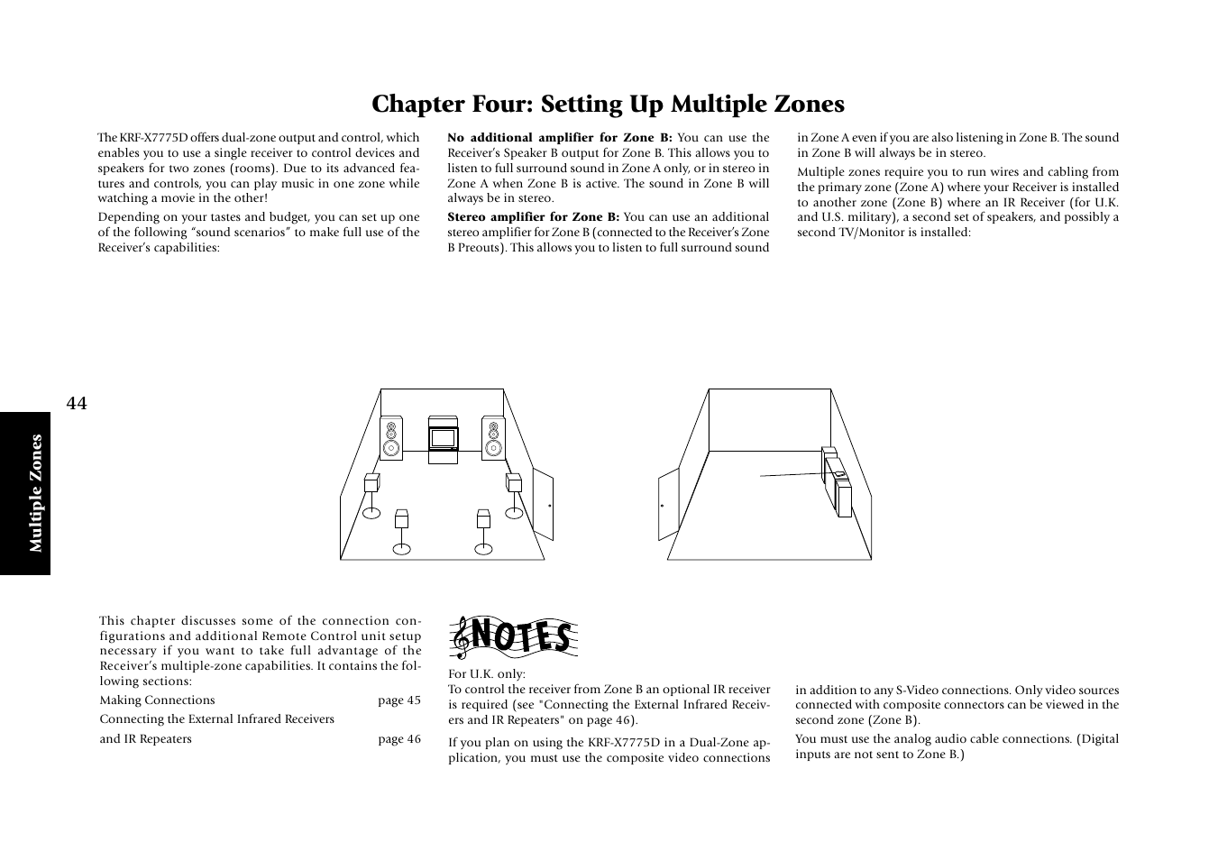 Chapter four: setting up multiple zones, Multiple zones | Kenwood KRF-X7775D User Manual | Page 138 / 146