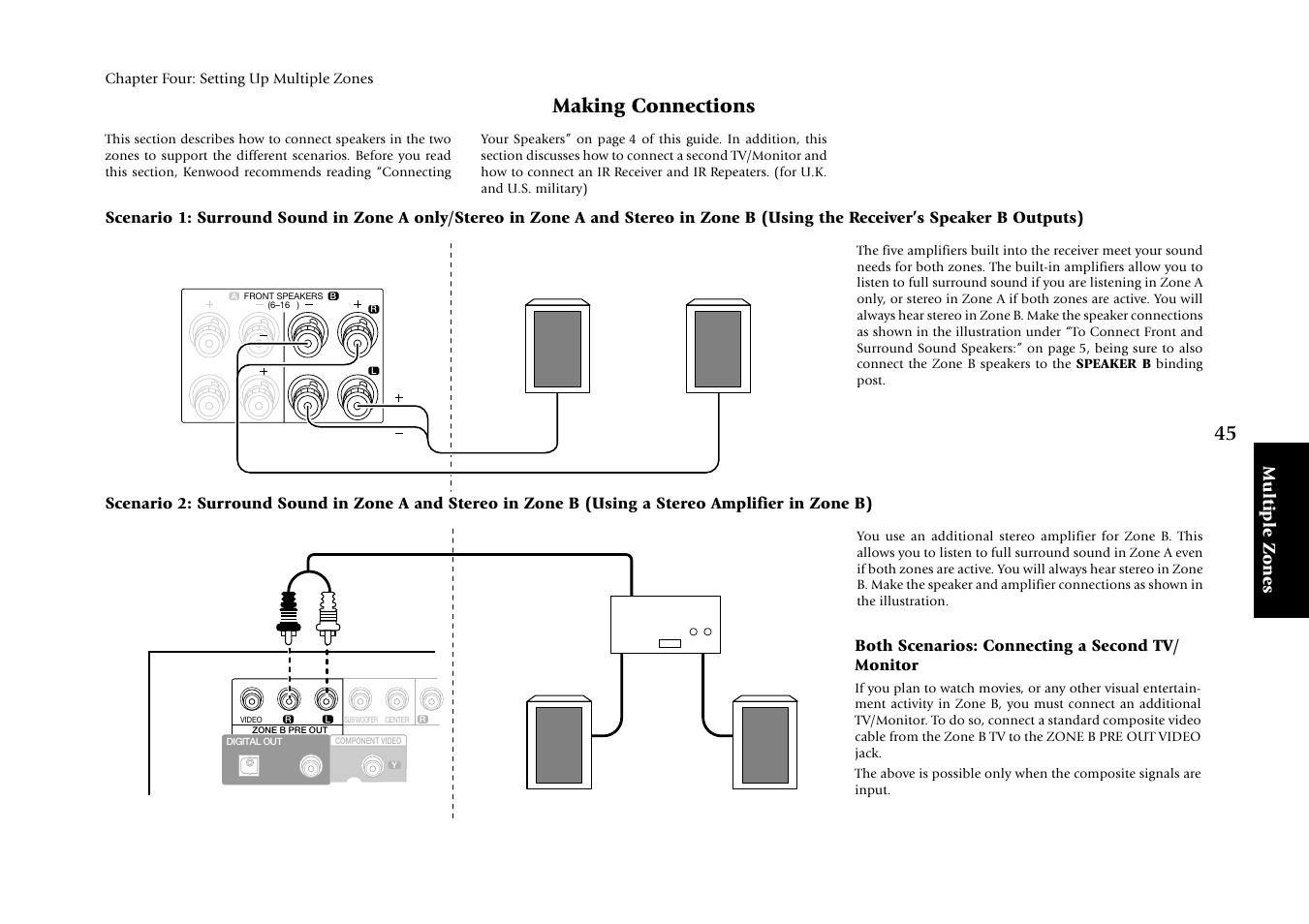 Making connections, Multiple zones | Kenwood KRF-X7775D User Manual | Page 139 / 146