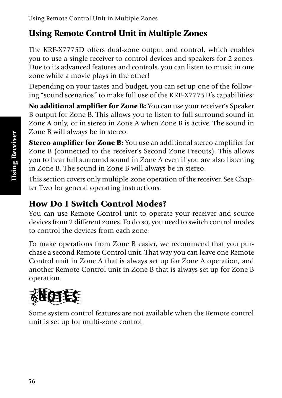 Using remote control unit in multiple zones, How do i switch control modes | Kenwood KRF-X7775D User Manual | Page 64 / 146