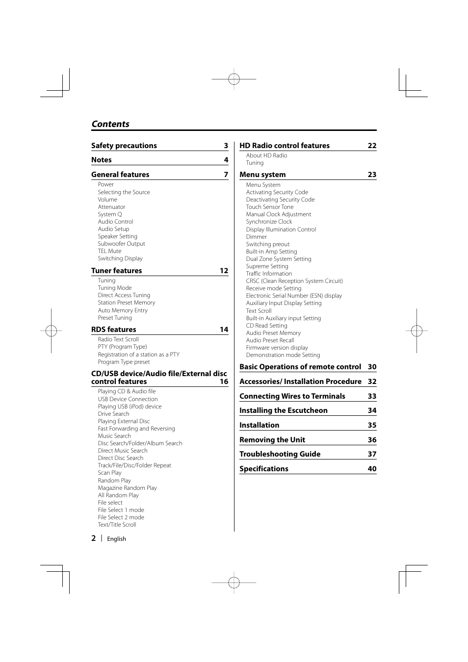 Kenwood DPX502 User Manual | Page 2 / 40