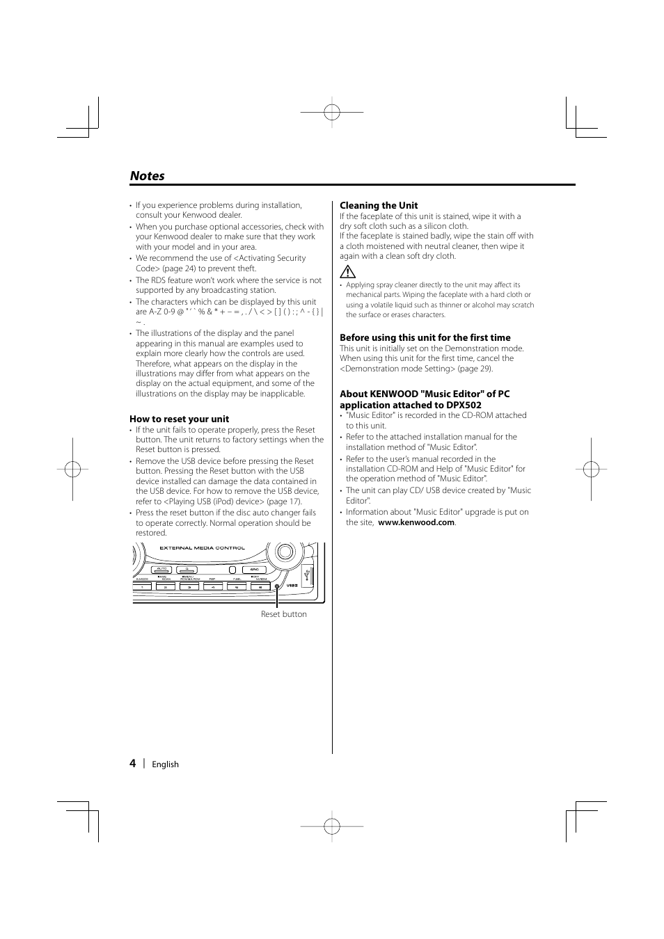 Kenwood DPX502 User Manual | Page 4 / 40