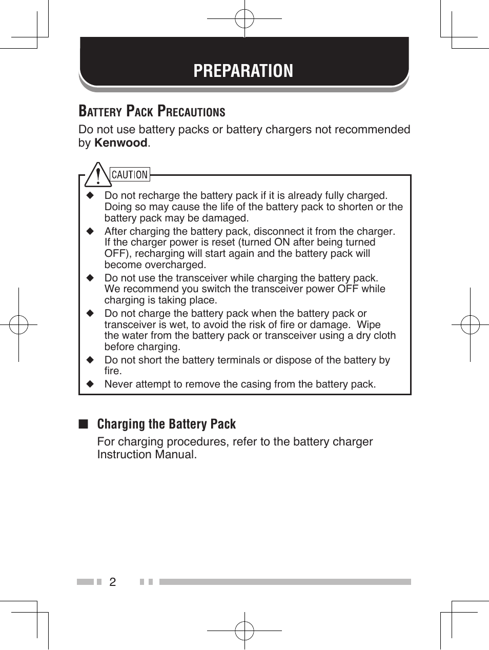 Preparation | Kenwood TK-5310 User Manual | Page 10 / 64