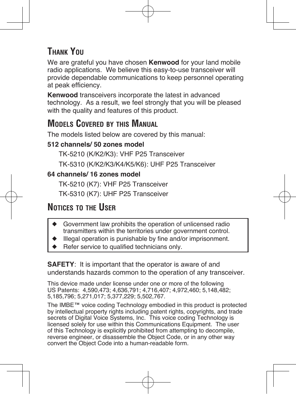 Kenwood TK-5310 User Manual | Page 2 / 64