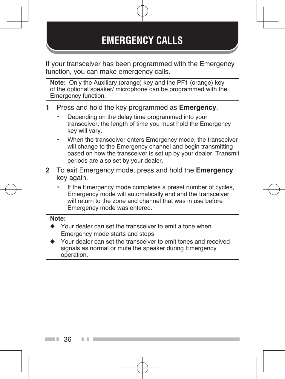 Emergency calls | Kenwood TK-5310 User Manual | Page 44 / 64